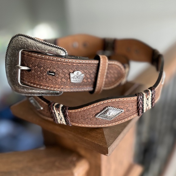 Larry Mahan Leather Belt - Picture 2 of 11